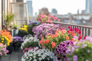balcon-fleurs-couleurs-ville-floue