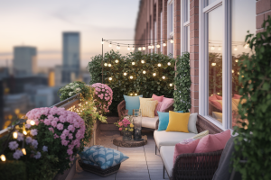 balcon-verdure-fleurs-mobilier-guirlandes