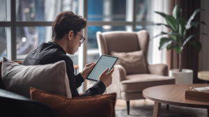 personne-lecture-tablette-salon-moderne