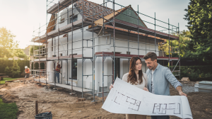 maison-renovation-echafaudages-couple-plans