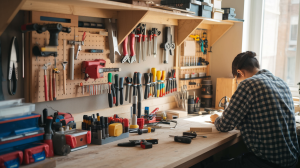 atelier-etabli-outils-personne-concentree