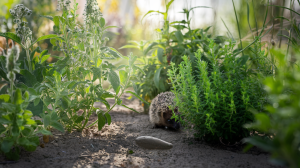 jardin-soleil-herisson-plantes-sol