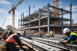 chantier-construction-structure-acier-grues-ciel